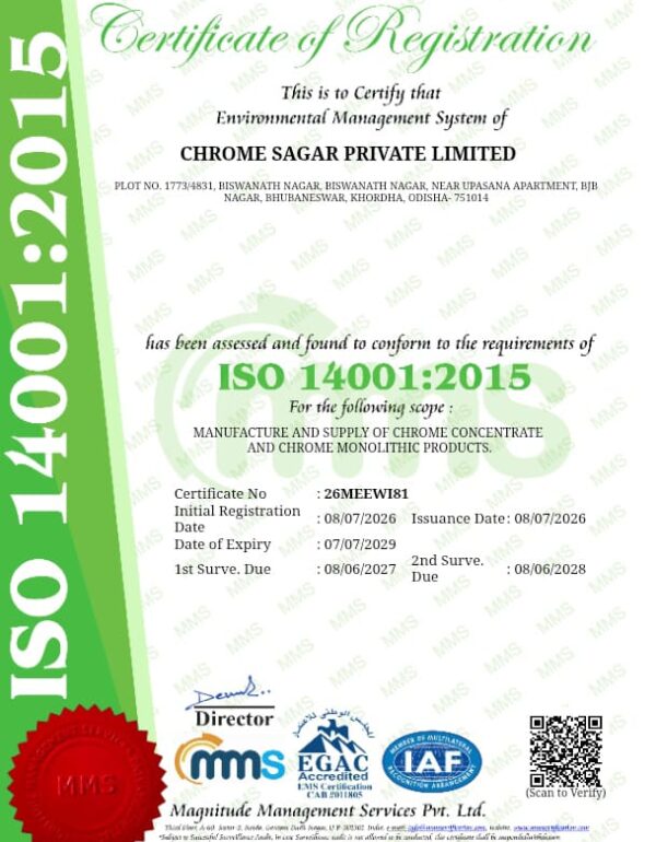 ISO 14001:2015 Certificate